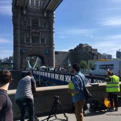 The first shot we took on the whole film was from Tower Bridge